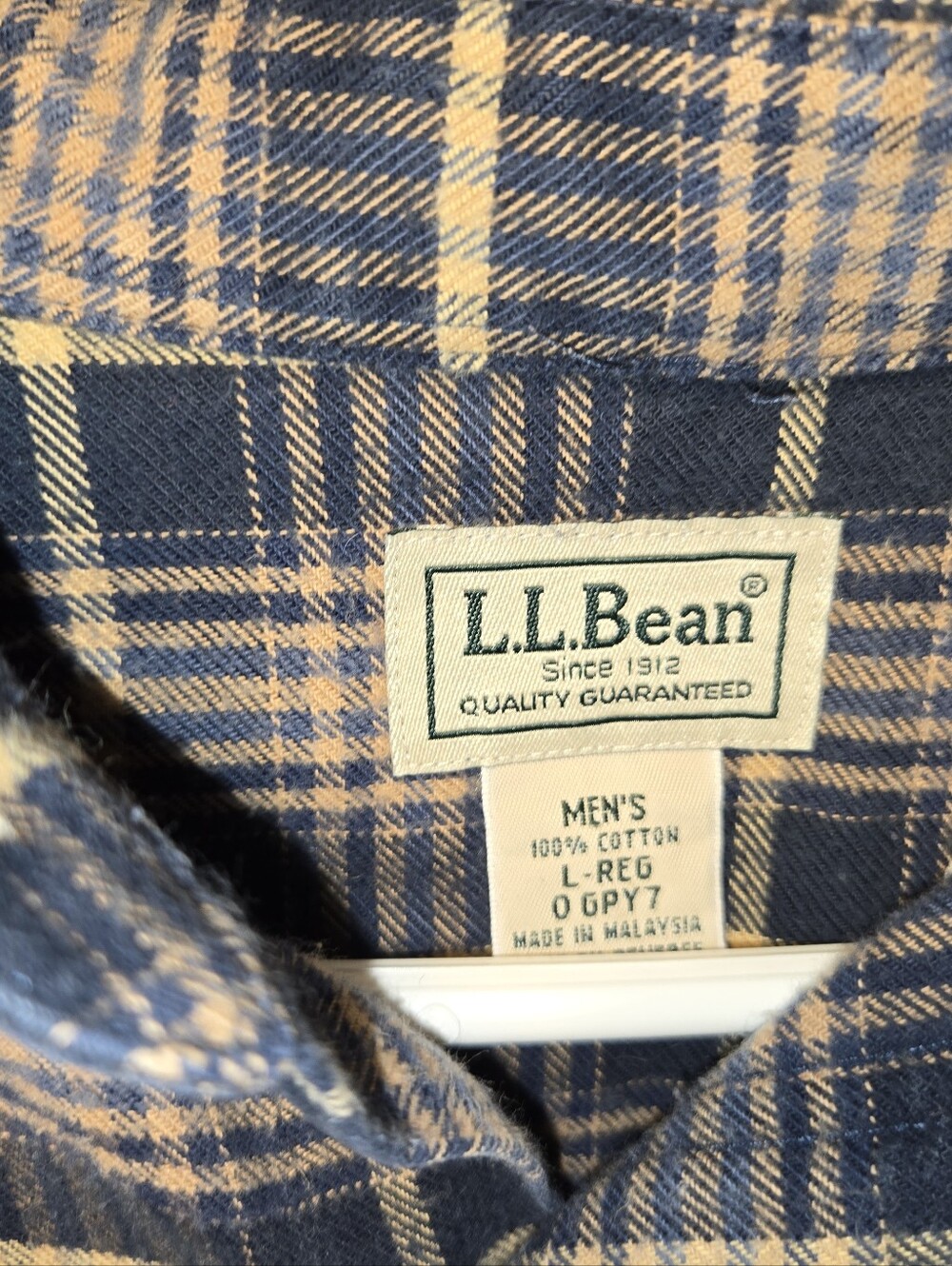 Men's L.L. Bean Flannel Blue And Tan